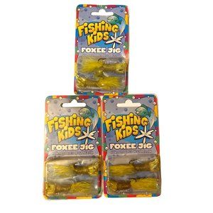 Lot of 3 Normark Fishing Kids Foxee Jig Rattling Swimming Tail Premium Hook